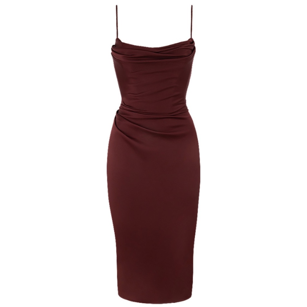 House of CB Anja Raisin Satin Corset Dress